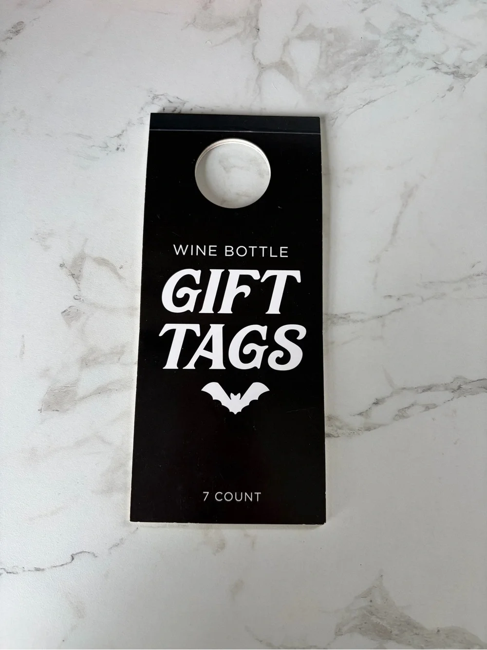 Target Black Wine Bottle Gift Tags with White Lettering - 7 Count